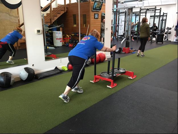 Client doing weight loss conditioning