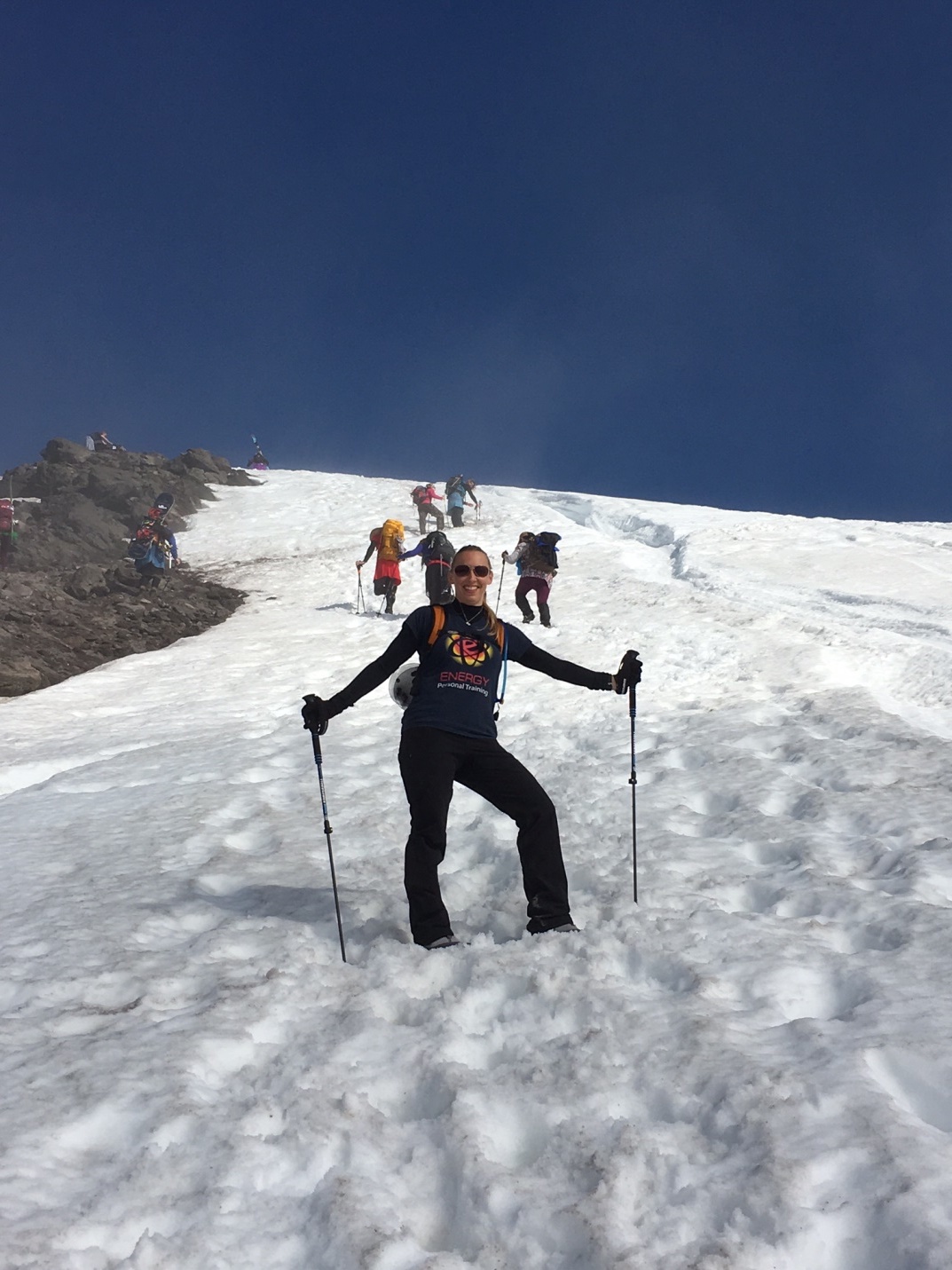 Sara on her way up to the summit of Mt. St. Helens